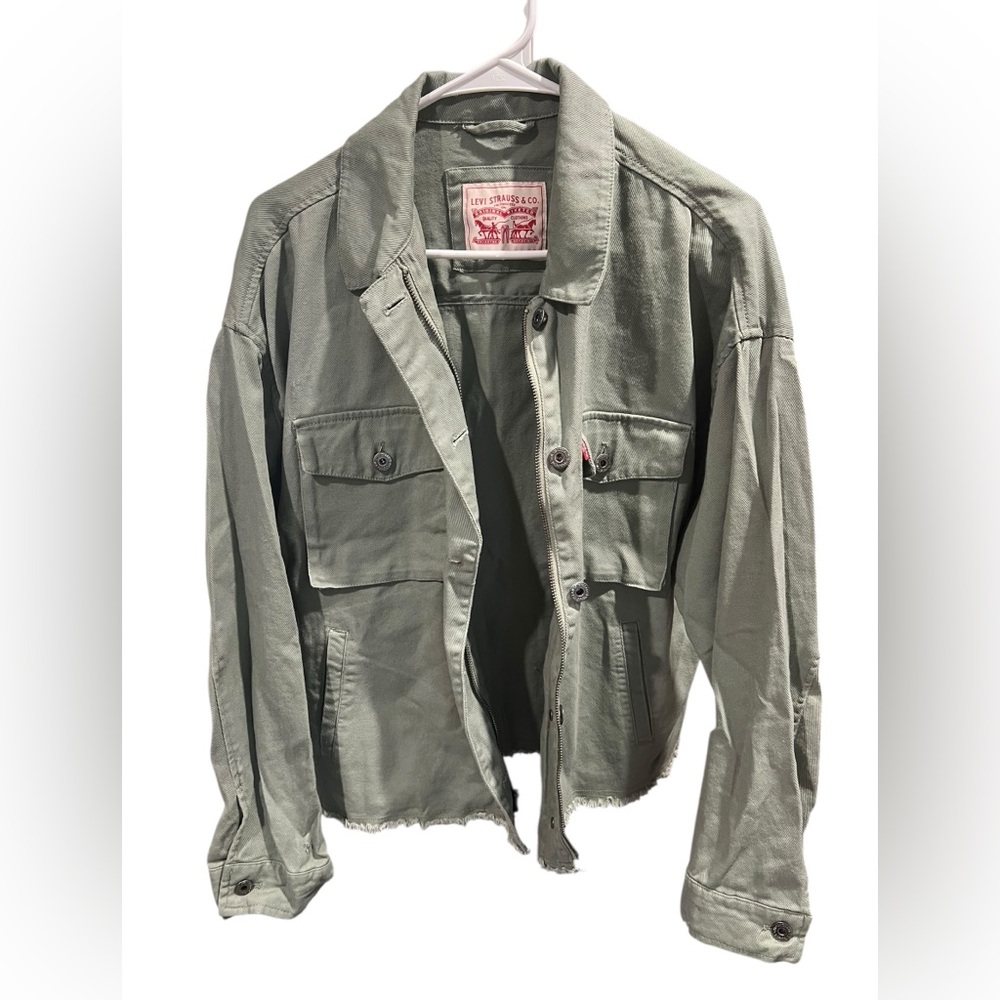 Levi Strauss & Co Women’s Utility Jacket Button & Zipper Front Cotton Large